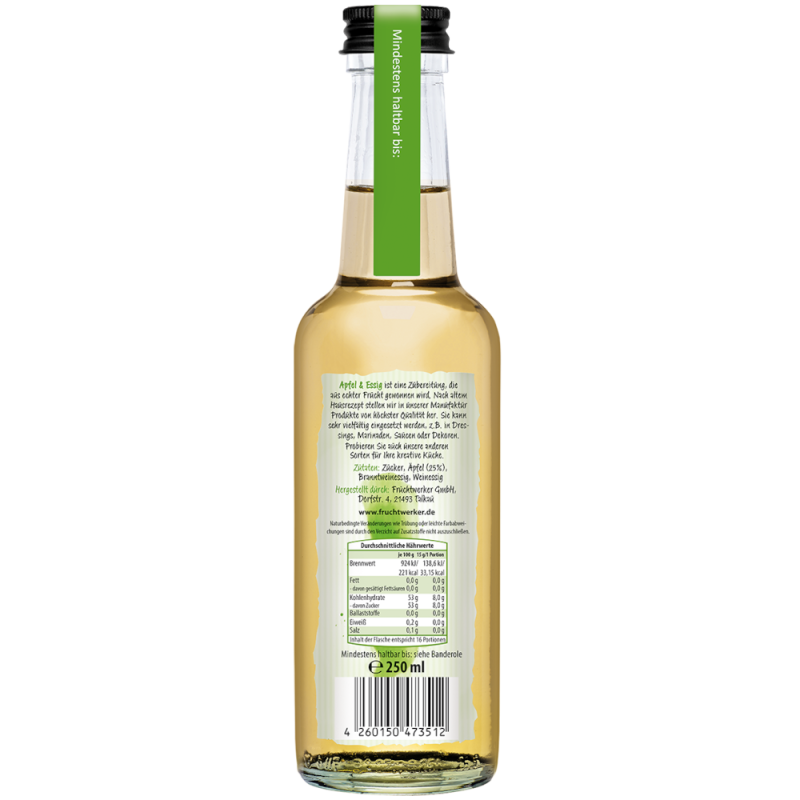 Fruchtwerker Apfel & Essig 250ml – Bild 2