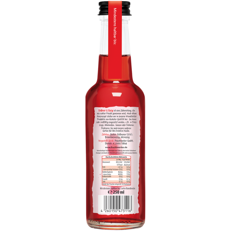Fruchtwerker Erdbeer & Essig 250ml – Bild 2