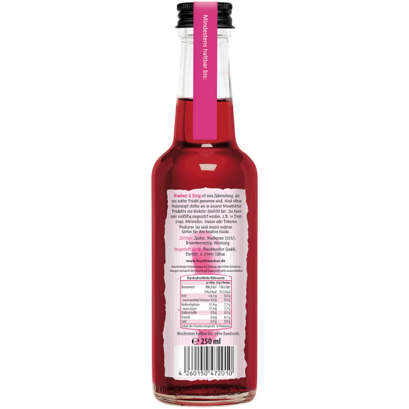 Fruchtwerker Himbeer & Essig 250ml – Bild 2