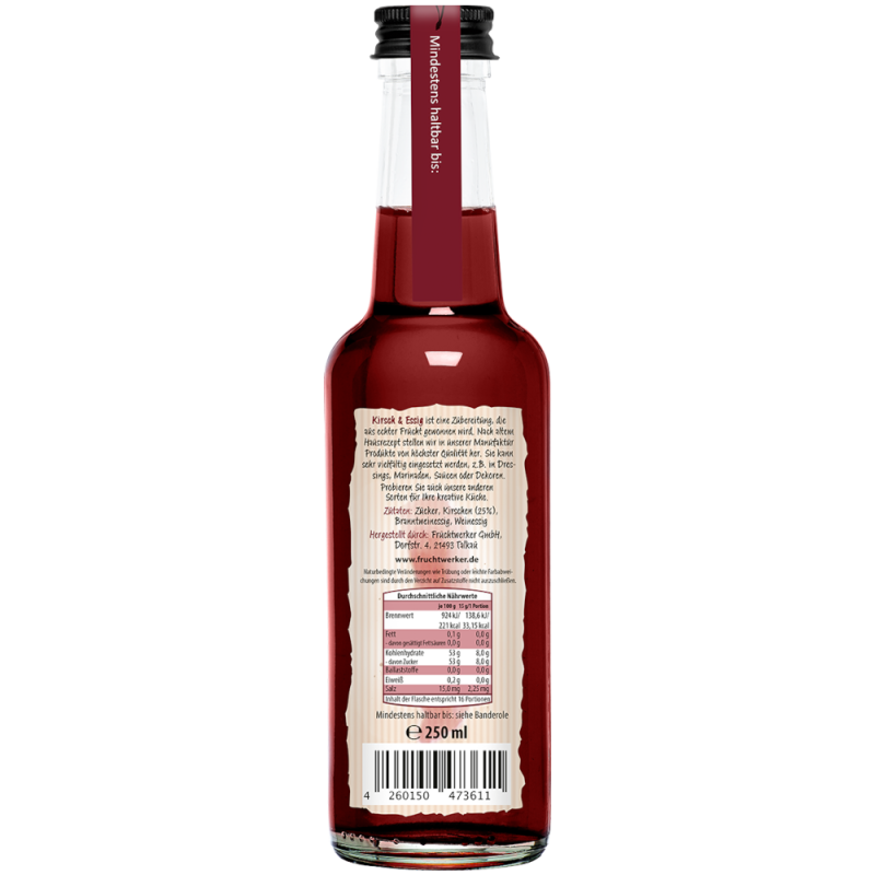 Fruchtwerker Kirsch & Essig 250ml – Bild 2