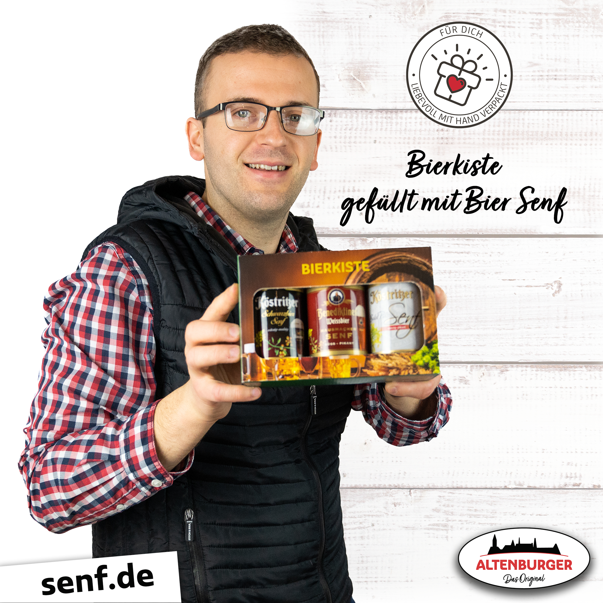 Altenburger Senf Geschenkbox Bier Kiste 3x200ml – Bild 5