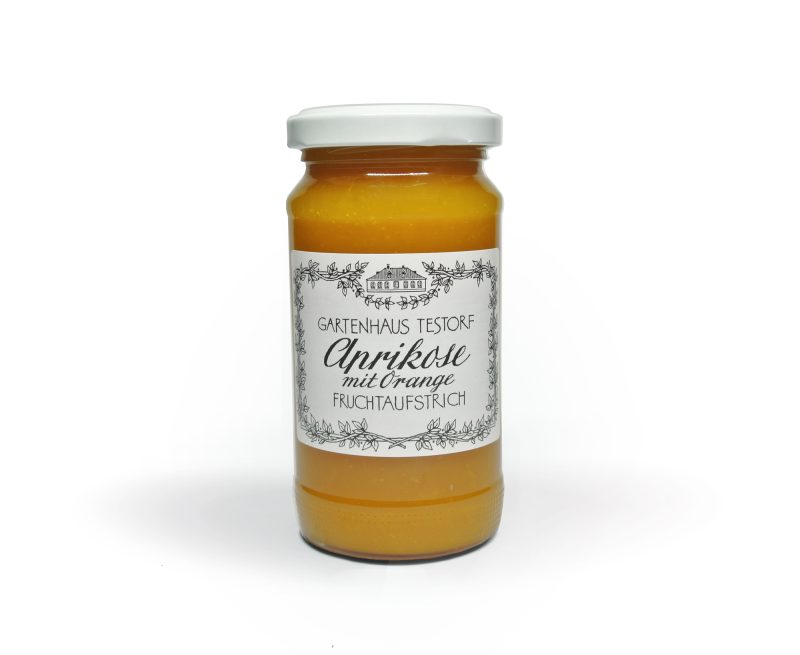 Gartenhaus Testorf Aprikose mit Orange Fruchtaufstrich