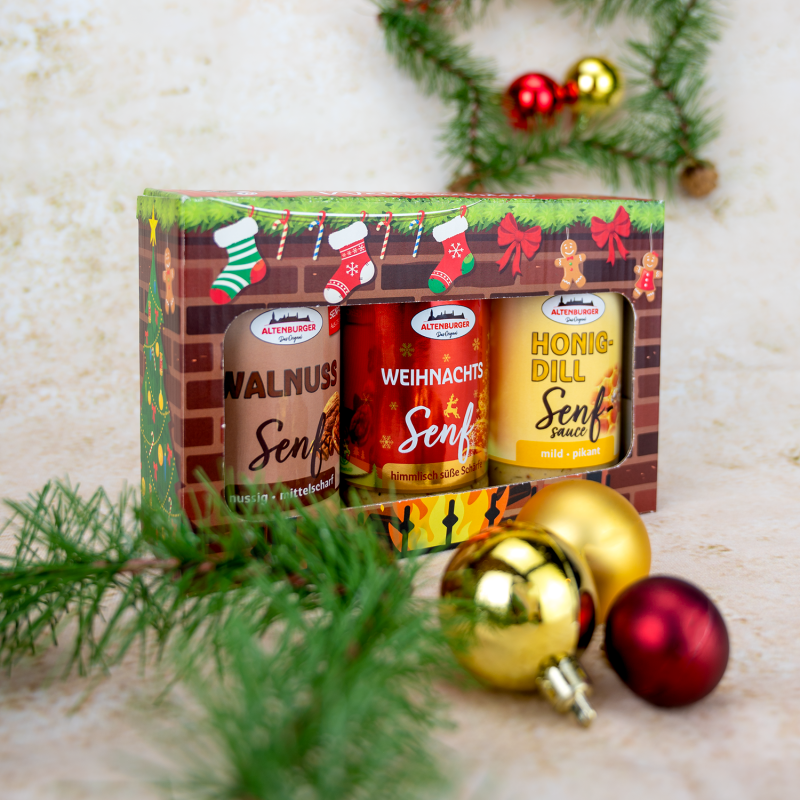 Altenburger Senf Weihnachtskiste Senf 3x200ml – Bild 3