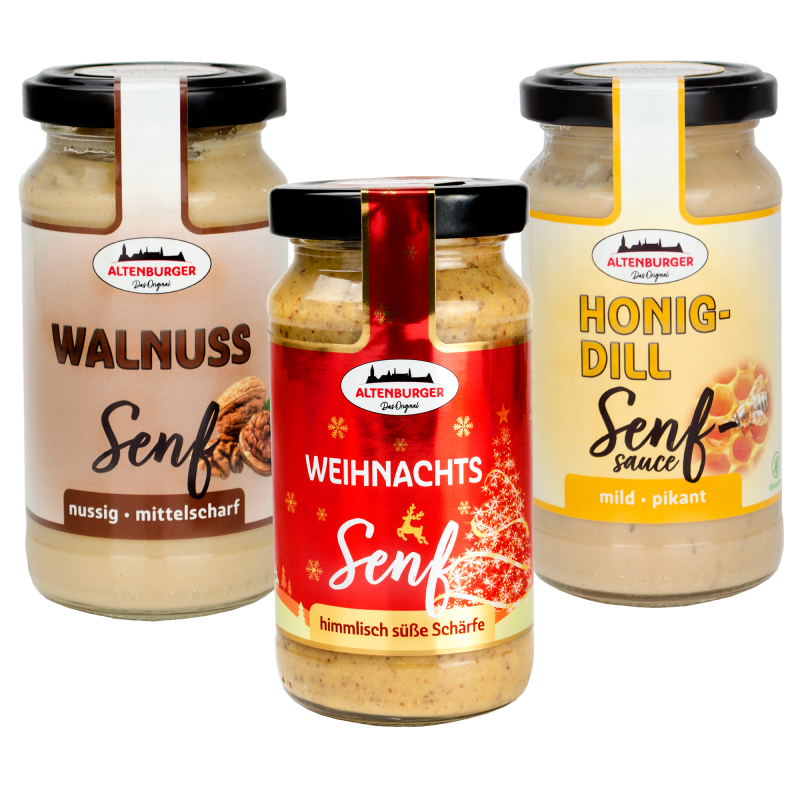 Altenburger Senf Weihnachtskiste Senf 3x200ml – Bild 2