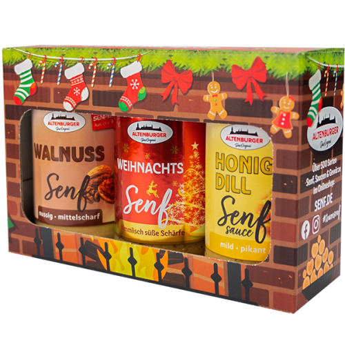 Altenburger Senf Weihnachtskiste Senf 3x200ml