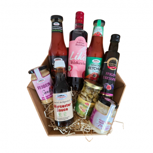 Geschenkkorb "Das Gute Dazu klein & Kirschlikör"